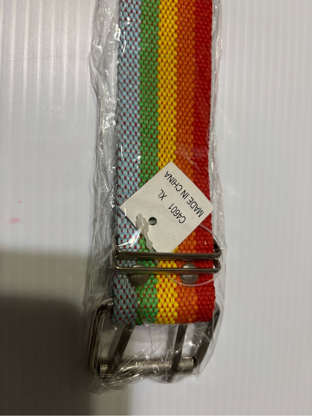 Multicolor Rainbow Stripe Mens Web Belt